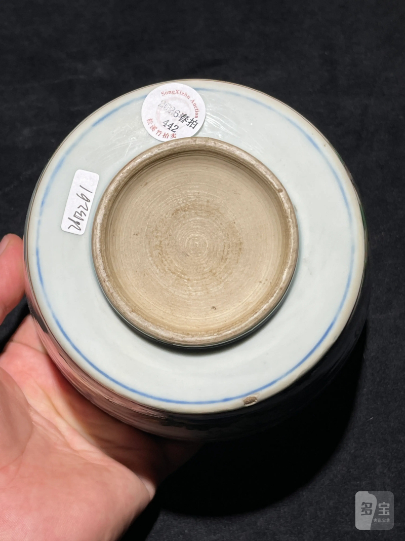 明晚期 青花五彩山水花鸟纹筒式炉 - 图9
